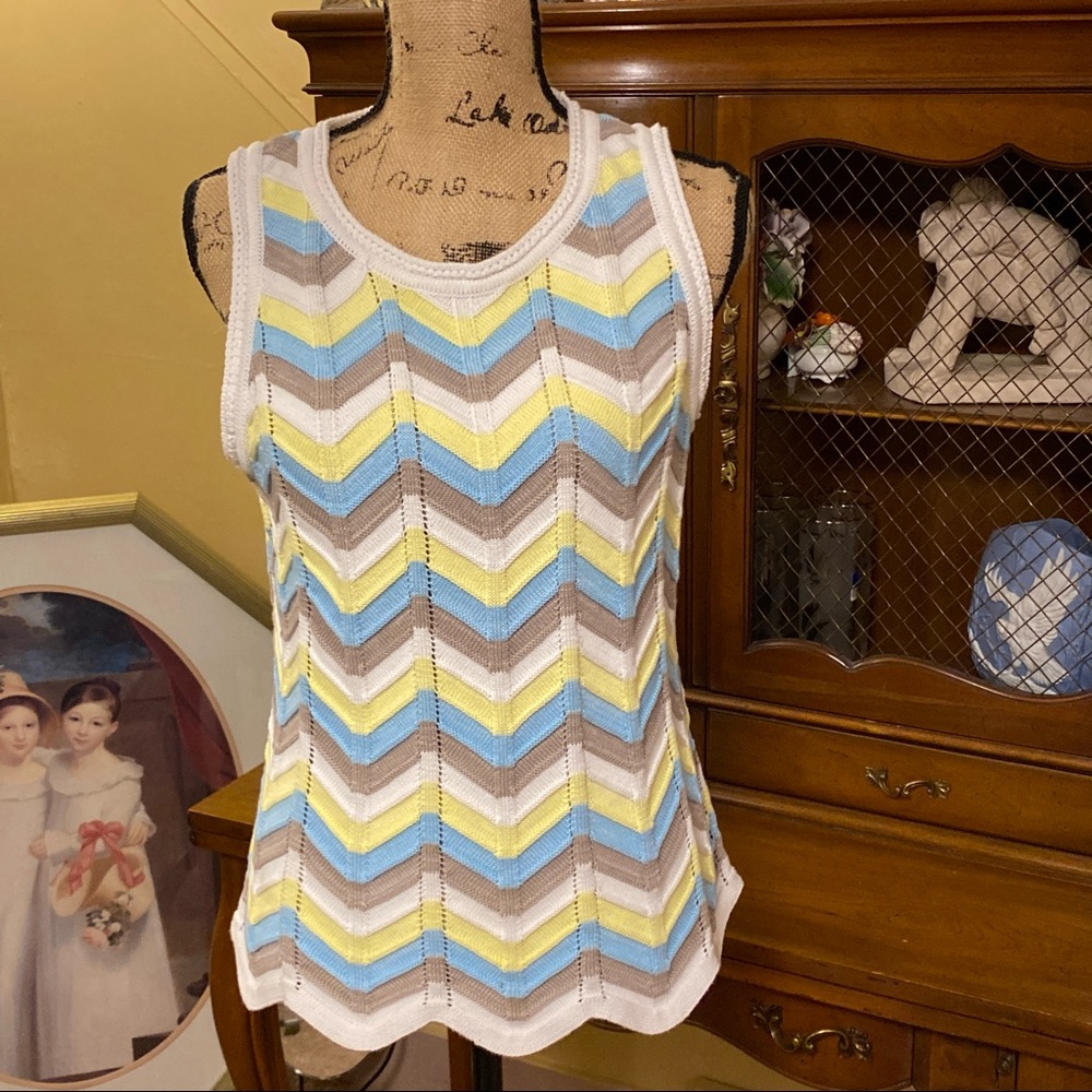 ❤️Etcetera New Serena Zig Zag 100% Cotton Sweater.